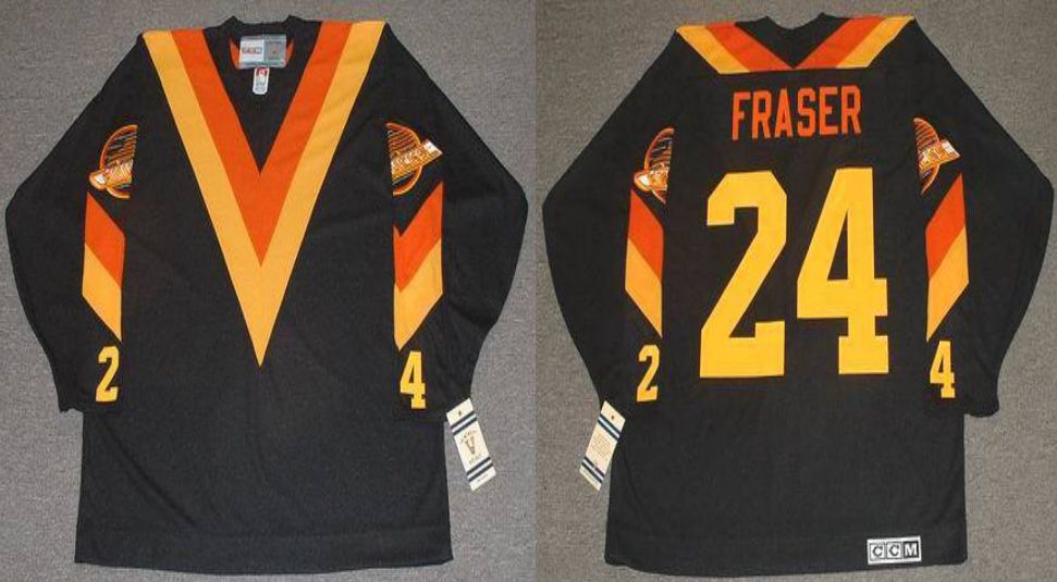 2019 Men Vancouver Canucks 24 Fraser Black CCM NHL jerseys